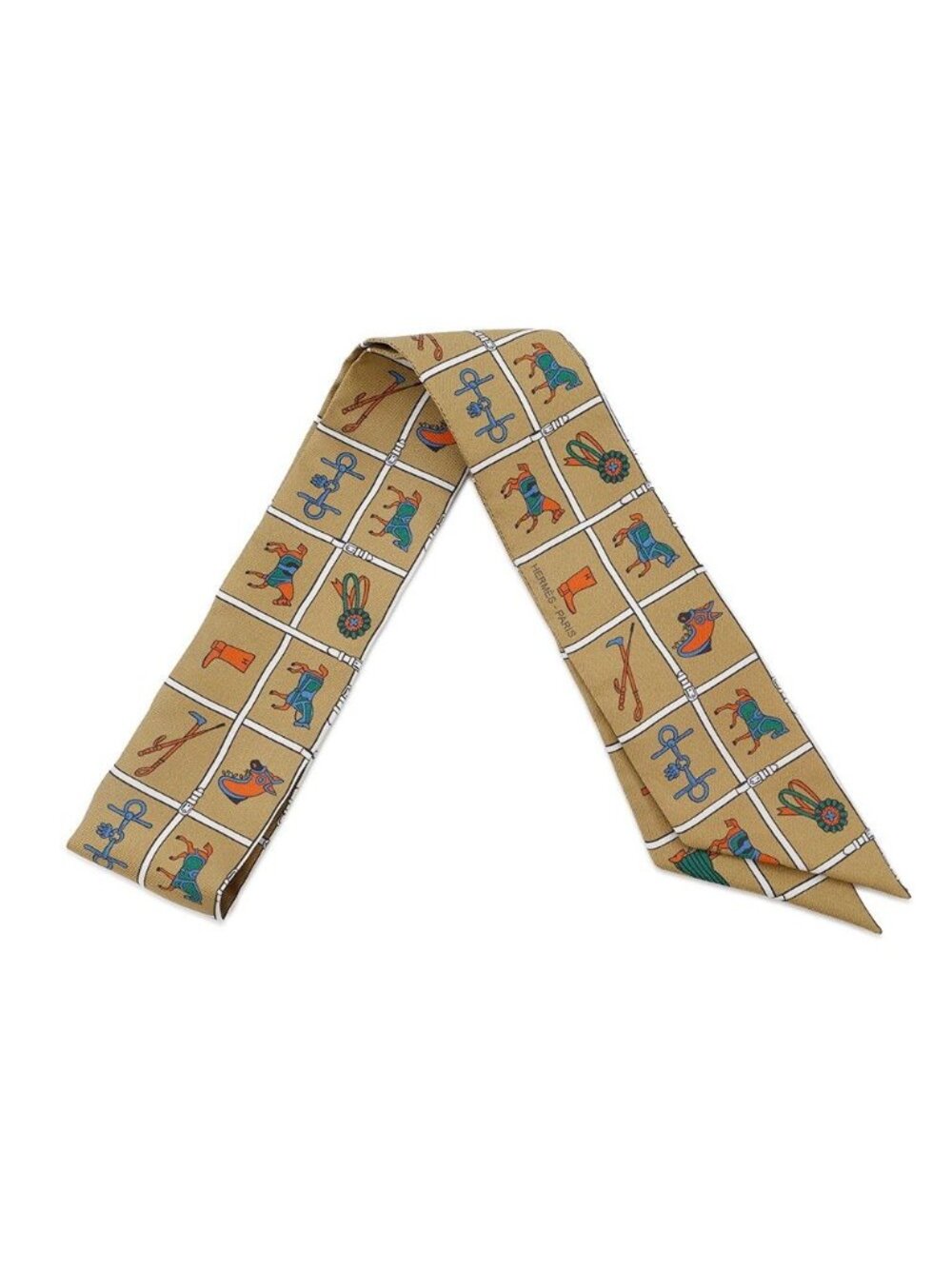 Hermes Scarf Twill Horsewear Couvertures Et Tenues de Jour Silk Mordre Blanc